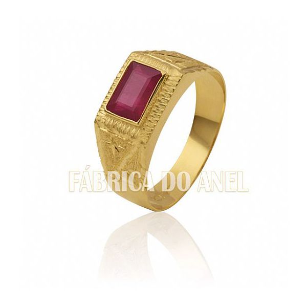 Anel Masculino Em Ouro Amarelo 18k 0,750 A-04