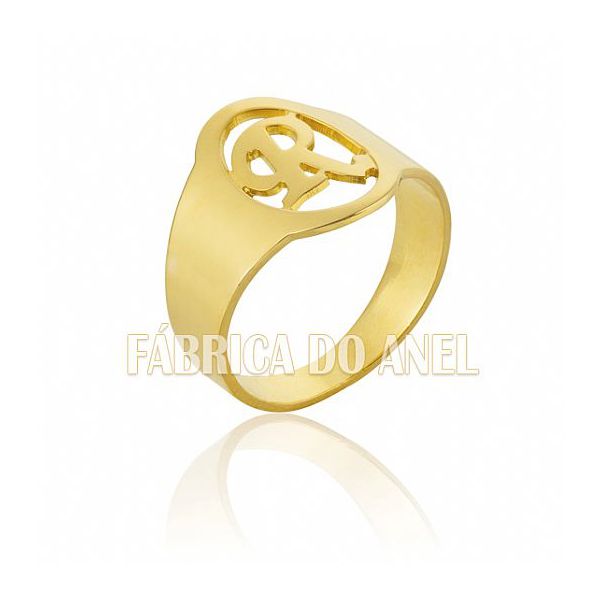 Anel Masculino Em Ouro Amarelo 18k 0,750 A-08 - A-08 - Fábrica das Alianças