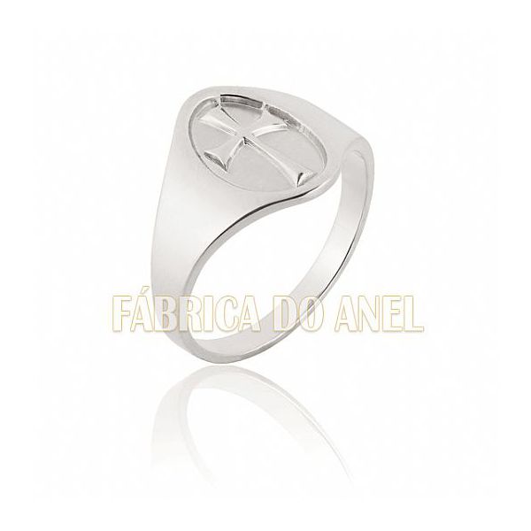 Anel Masculino Em Ouro Branco 18k 0,750 A-14-b