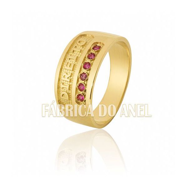 Anel De Formatura Em Ouro Amarelo 18k 0,750 Fa-603-n