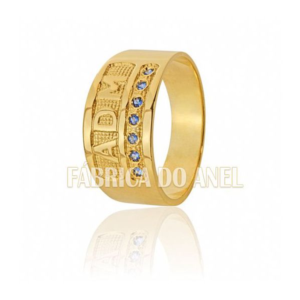 Anel De Formatura Em Ouro Amarelo 18k 0,750 Fa-604-n - FA-604-N - Fábrica das Alianças