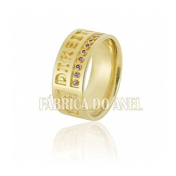 Anel De Formatura Em Ouro Amarelo 18k 0,750 Fa-612-n