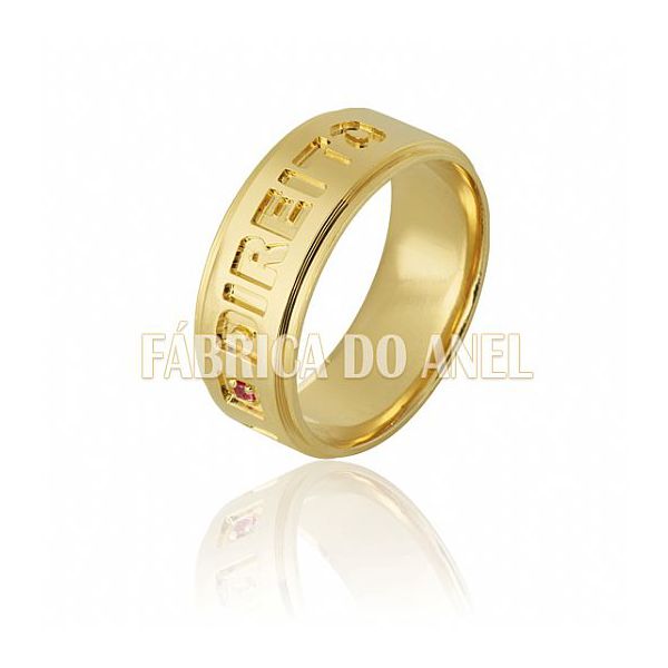 Anel De Formatura Em Ouro Amarelo 18k 0,750 Fa-620-n