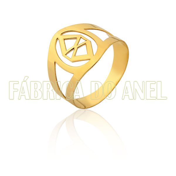 Anel De Formatura De Adm Em Ouro Amarelo 18k 0,750 Fa-adm-01