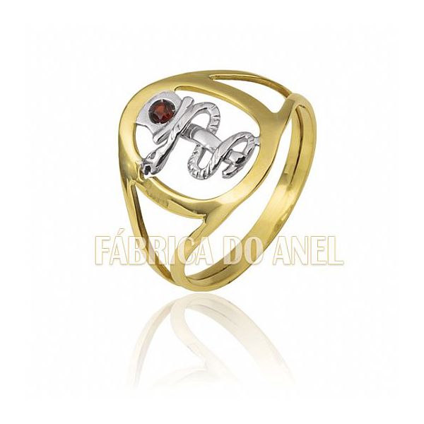 Anel De Formatura Em Ouro Amarelo 18k 0,750 Fa-od-05-n