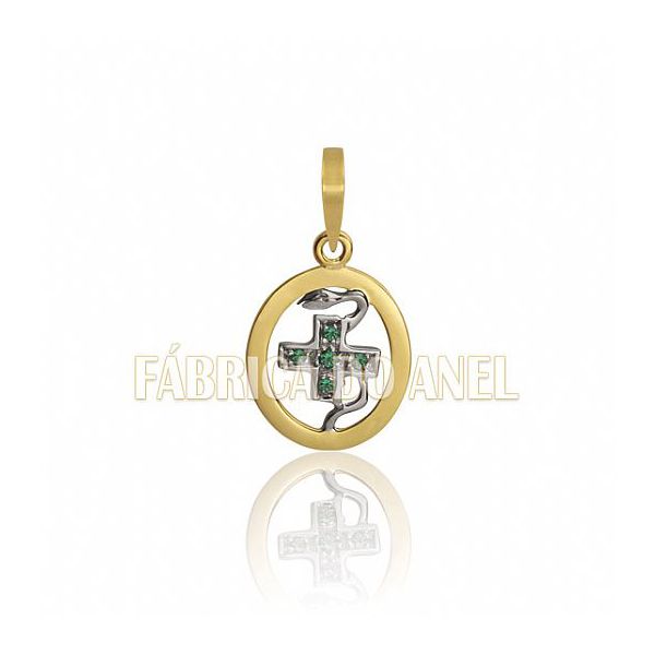 Pingente De Formatura De Enfermagem Em Ouro Amarelo 18k 0,750 P-28 - P-28 - Fábrica das Alianças