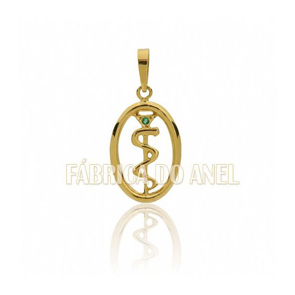 Pingente De Formatura De Medicina Em Ouro Amarelo 18k 0,750 P-43