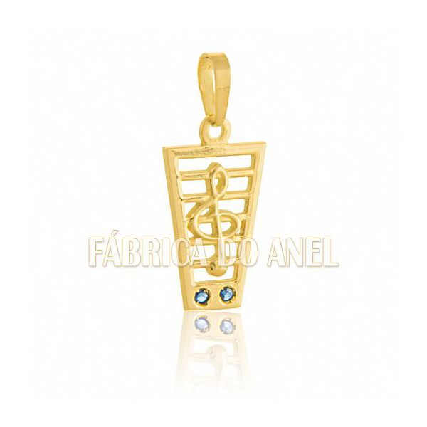 Pingente De Formatura De Músico Em Ouro Amarelo 18k 0,750 (sol) P-47 - P-47 - Fábrica das Alianças