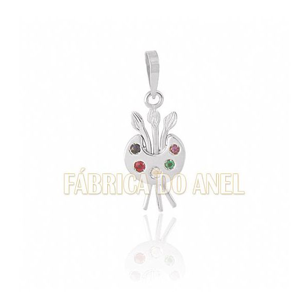 Pingente De Formatura De Artes Em Ouro Branco 18k 0,750 P-18-b