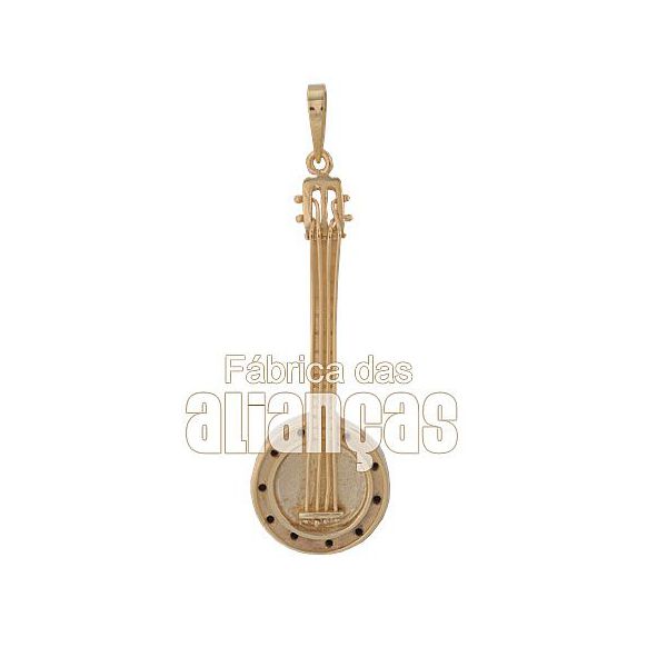 Pingente Exclusivo De Banjo Em Ouro Amarelo 18k 0,750 Fa-p-154