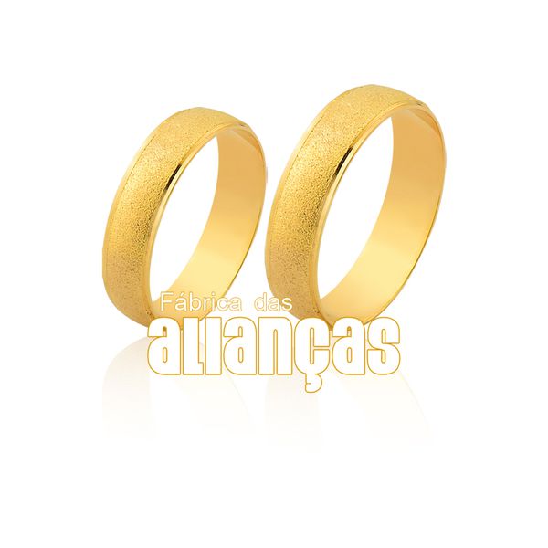 Alianças De Noivado e Casamento Em Ouro Amarelo 18k 0,750 Fa-1132 - FA-1132 - Fábrica das Alianças