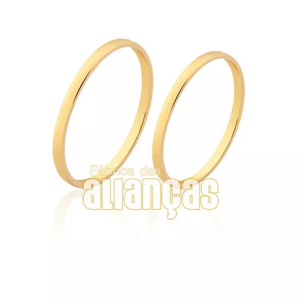 Alianças De Casamento Em Ouro - FA-1800-V - Fábrica das Alianças