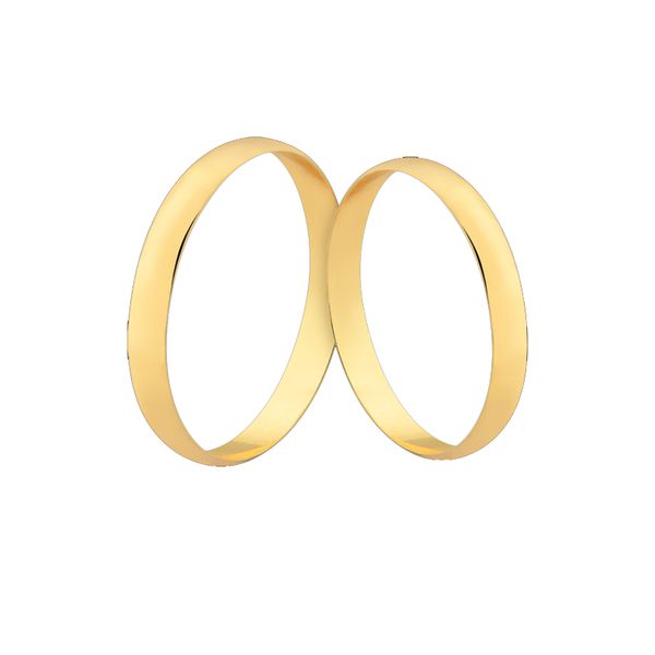 Alianças De Casamento Em Ouro - FA-1804-V - Fábrica das Alianças