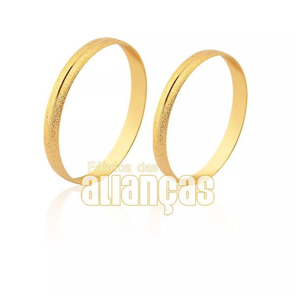 Alianças De Casamento Em Ouro - FA-1821-V - Fábrica das Alianças