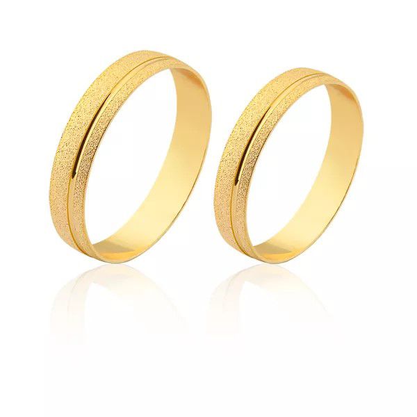 Alianças De Casamento Em Ouro - FA-1824-V - Fábrica das Alianças