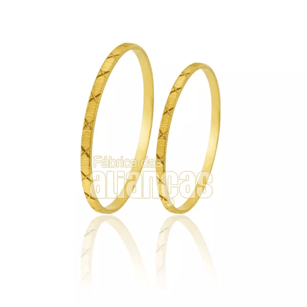 Alianças De Casamento Em Ouro - FA-186-V - Fábrica das Alianças