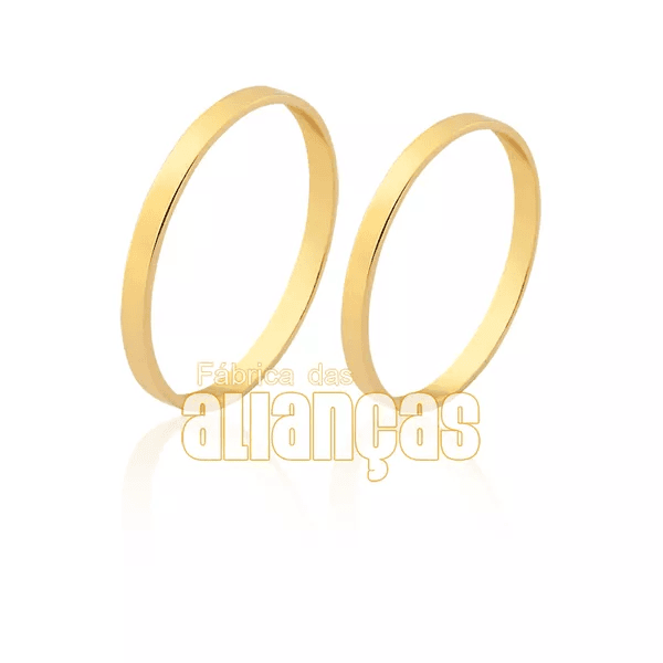 Alianças De Casamento Em Ouro - FA-1501-V - Fábrica das Alianças