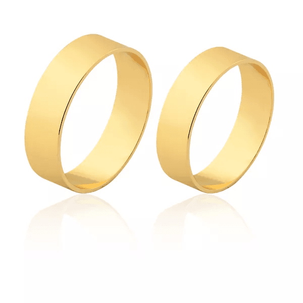 Alianças De Casamento Em Ouro - FA-1509-V - Fábrica das Alianças