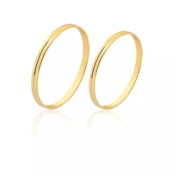 Alianças De Casamento Em Ouro - FA-1522-V - Fábrica das Alianças