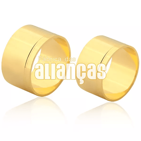 Alianças De Casamento Em Ouro - FA-1543-V - Fábrica das Alianças