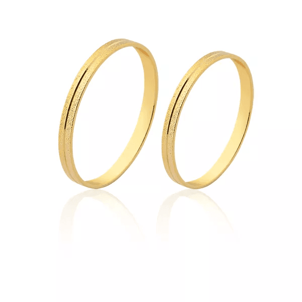 Alianças De Casamento Em Ouro - FA-1544-V - Fábrica das Alianças