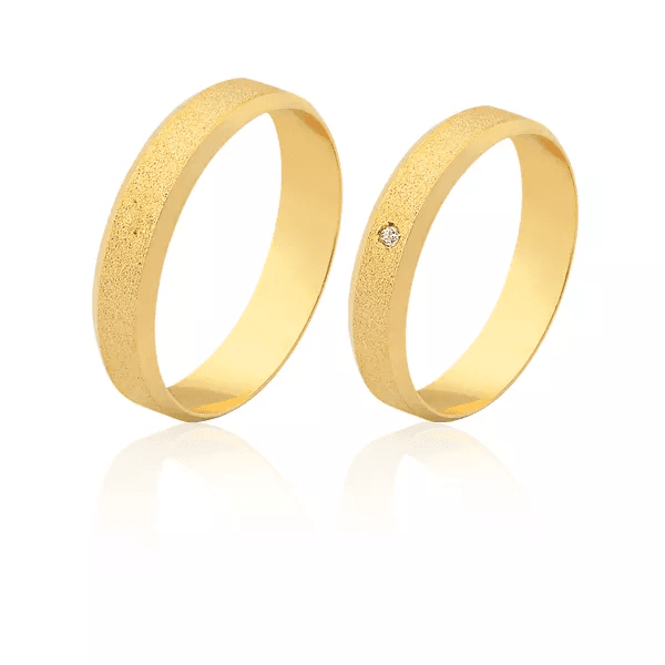 Alianças De Casamento Em Ouro - FA-1591-V - Fábrica das Alianças