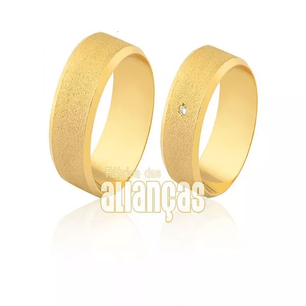 Alianças De Casamento Em Ouro - FA-1598-V - Fábrica das Alianças