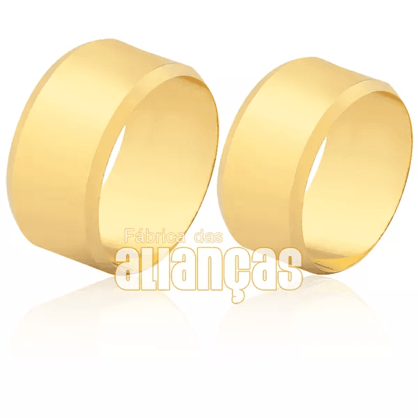 Alianças De Casamento Em Ouro - FA-1629-V - Fábrica das Alianças
