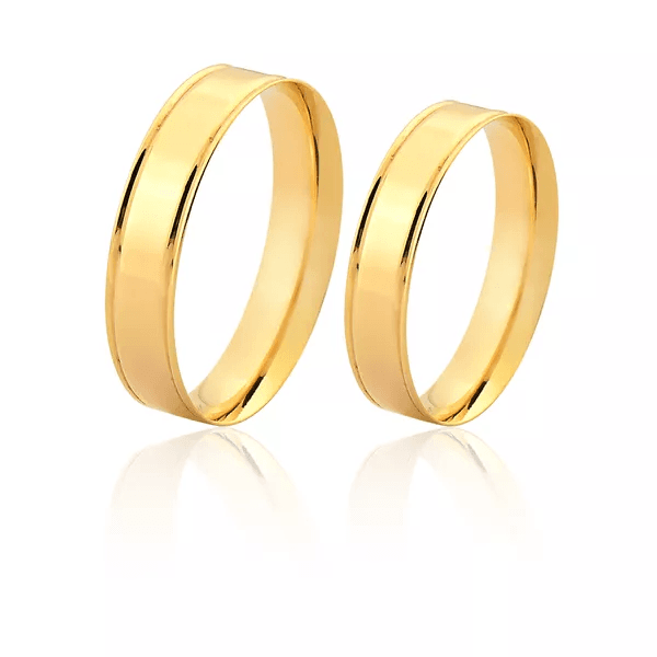 Alianças De Casamento Em Ouro - FA-1138-V - Fábrica das Alianças