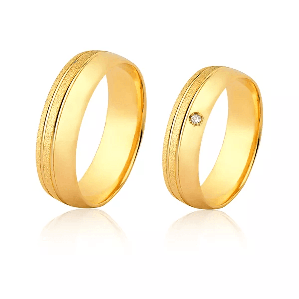 Alianças De Casamento Em Ouro - FA-1162-V - Fábrica das Alianças
