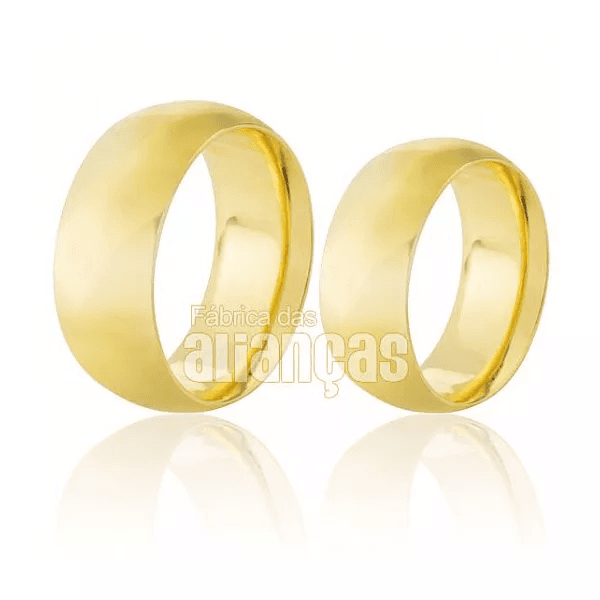 Alianças De Casamento Em Ouro - FA-152-V - Fábrica das Alianças