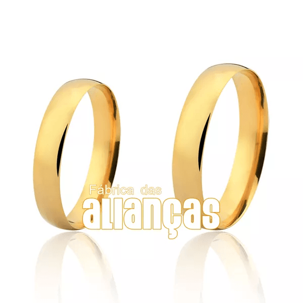 Alianças de Ouro 6k Anatômicas com Zircônia - FA-162-V - Fábrica das Alianças