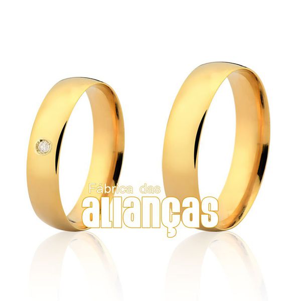 Alianças De Casamento Em Ouro - FA-163-2-V - Fábrica das Alianças