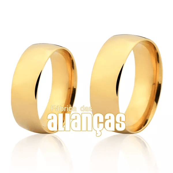 Alianças De Casamento Em Ouro - FA-165-V - Fábrica das Alianças