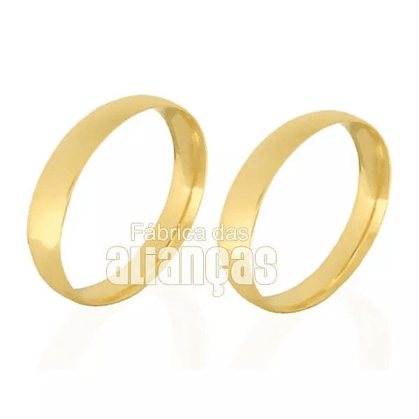 Alianças De Casamento Em Ouro - FA-132-V - Fábrica das Alianças