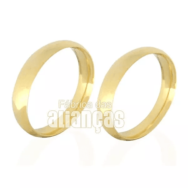 Alianças De Casamento Em Ouro - FA-133-V - Fábrica das Alianças