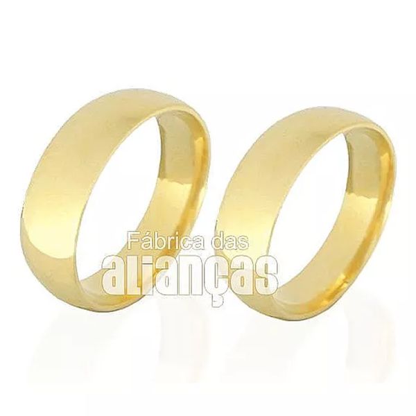 Alianças De Casamento Em Ouro - FA-142-V - Fábrica das Alianças