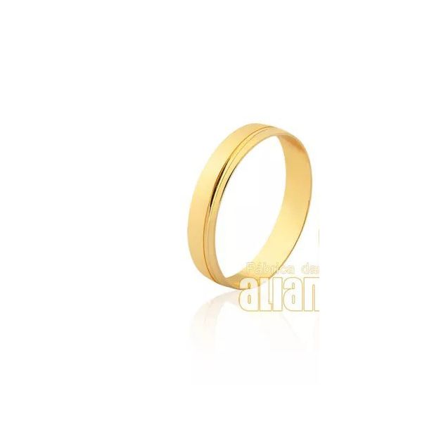 Aliança Em Ouro 10k - FA-1843-10k-U - Fábrica das Alianças