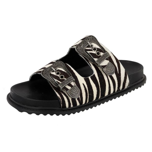 Papete África Slide Fivela Estampa Zebra