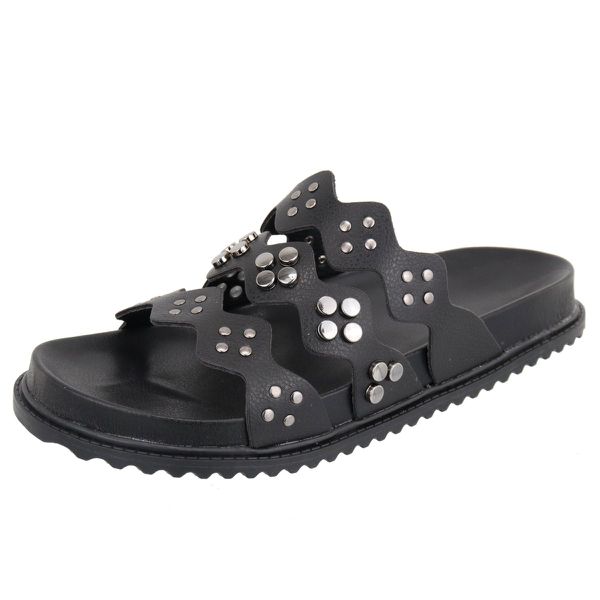Papete Noronha Slide Casual Tachas Preto