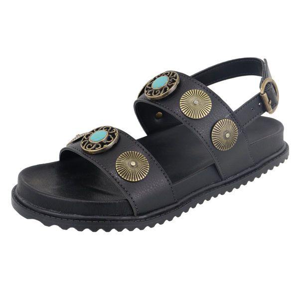 Papete LA Rasteira Boho Enfeite Metal Preto