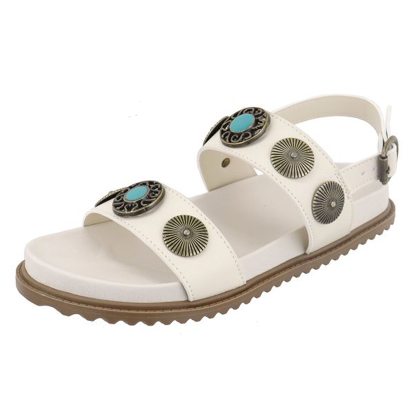 Papete LA Sandália Detalhe Metal Ouro Velho OffWhite