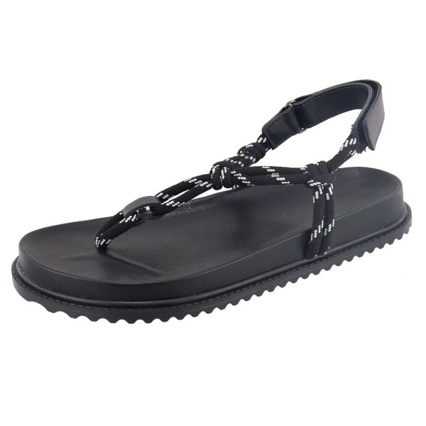 Papete Bel Sandália Anatômica Cordão Bicolor Preto