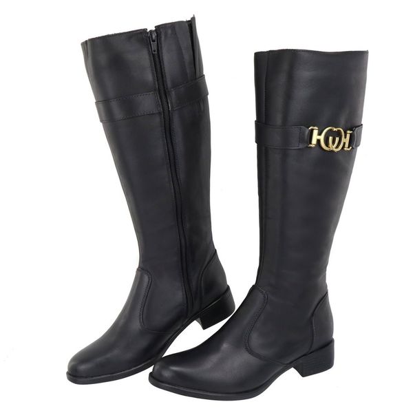 Bota Montaria Gramado Cano Alto Enfeite Bridão Preto