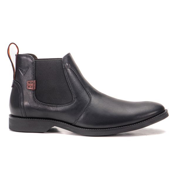 Botina em Couro Masculina Cromo Preto Acetinado Havana 