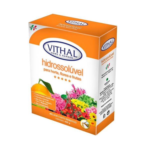 Fertilizante Hidrossolúvel para Horta, Flores e Frutas 400g Vithal