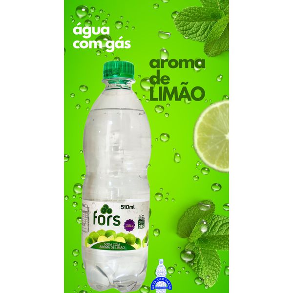 Água com Gás Saborizada Sabor Limão - 510ml - 12 Unidades - Fors- Fardo Fechado