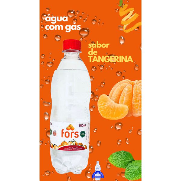 Água com Gás Saborizada Sabor Tangerina 510ml 12 Unidades - Fors - Fardo Fechado