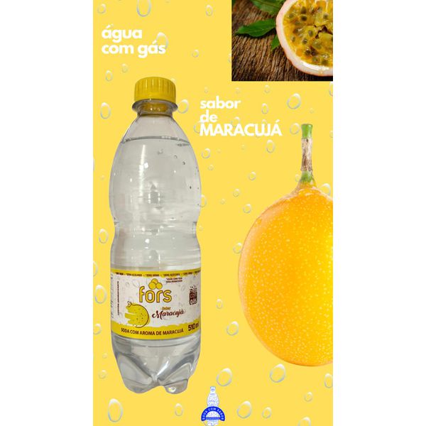 Água com Gás Saborizada Sabor Maracujá 510 ml 12 Unidades - Fors - Fardo Fechado
