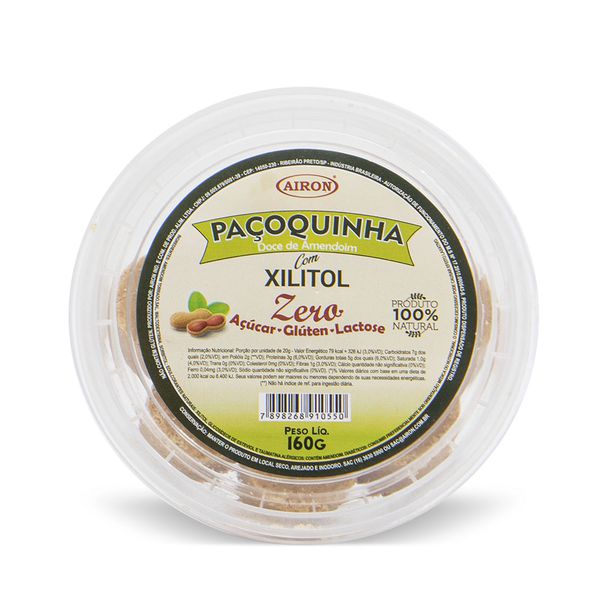 Paçoquinha Zero com Xilitol 160g (contém 8 unidades de 20g)